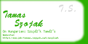 tamas szojak business card